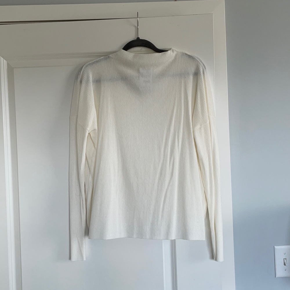 NWT Lucky Brand Cream Ribbed Cloud Jersey Sweater
